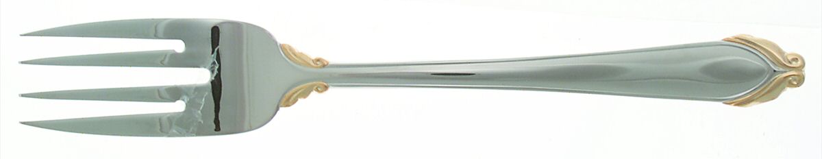 Delacroix Gold (Stainless) Large Solid Cold Meat Serving Fork by Mikasa-1