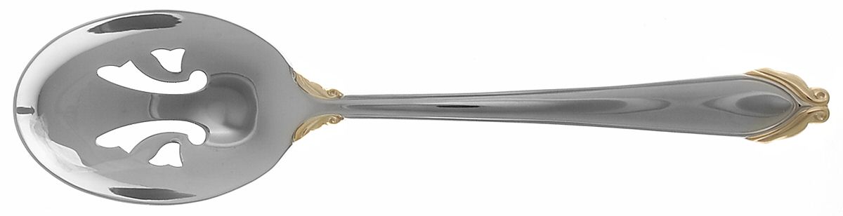 Delacroix Gold (Stainless) Pierced Tablespoon (Serving Spoon) by Mikasa-1