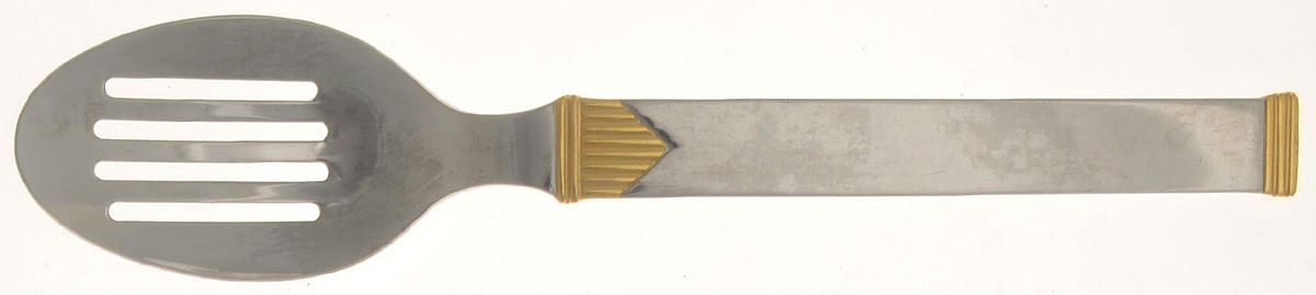 Direction (Gold Accent) Pierced Tablespoon (Serving Spoon) by Mikasa-1