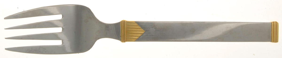 Direction (Gold Accent) Medium Solid Cold Meat Serving Fork by Mikasa-1