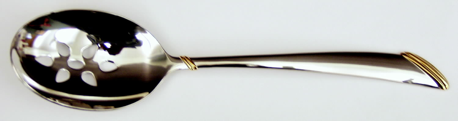 Eclipse Gold (Stainless, Gold Accent) Pierced Tablespoon (Serving Spoon) by Mikasa-1