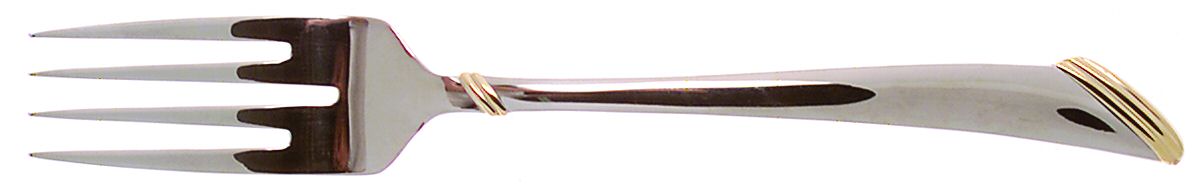 Eclipse Gold (Stainless, Gold Accent) Large Solid Cold Meat Serving Fork by Mikasa-1