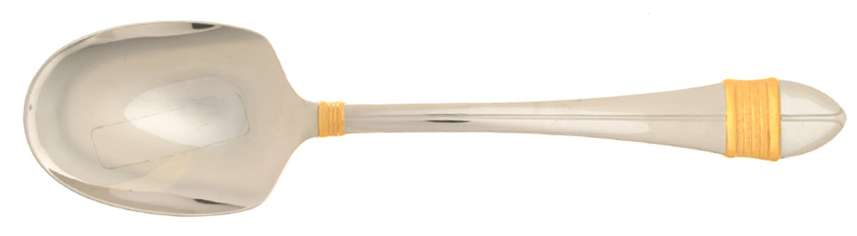 Ensign Gold (Stainless, Gold Accent) Tablespoon (Serving Spoon) by Mikasa-1