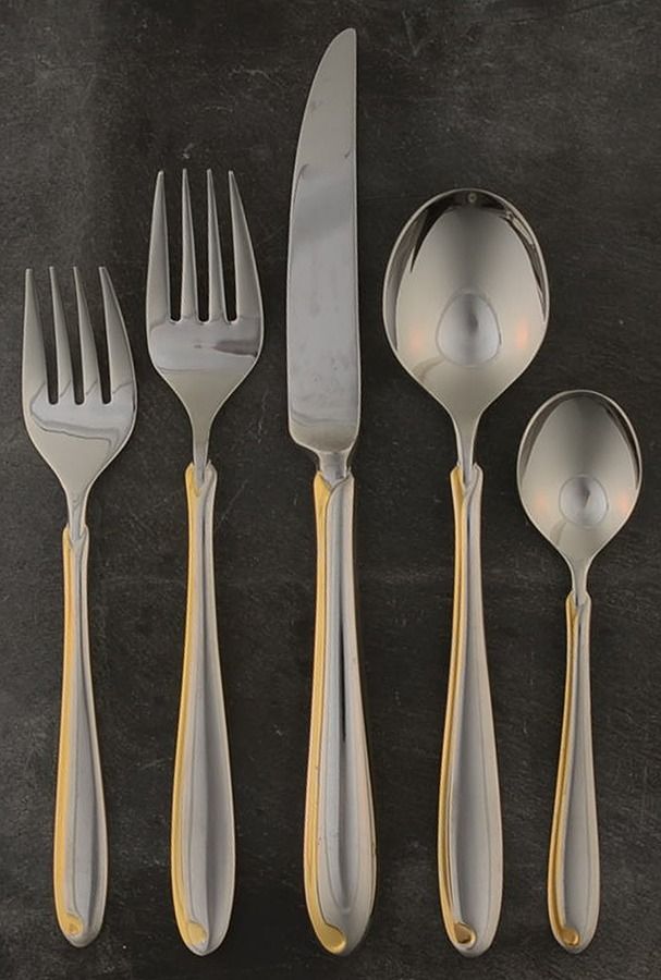 Estasi (Stainless, Gold Accent) 5 Piece Place Setting by Mikasa-1