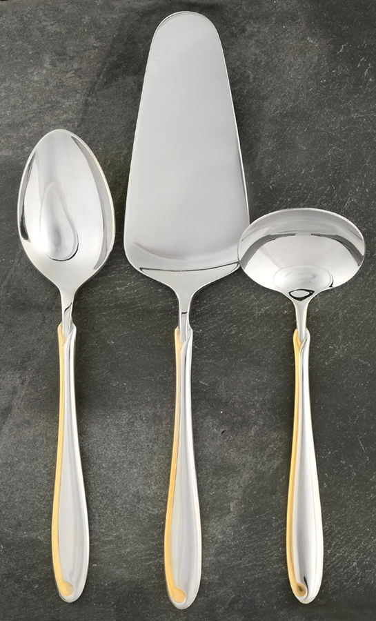 Estasi (Stainless, Gold Accent) 3 Piece Completer Set by Mikasa-1