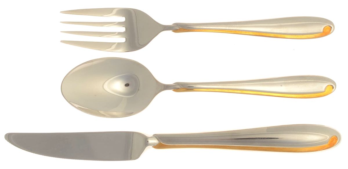 Estasi (Stainless, Gold Accent) 3 Piece Youth Set (Knife, Fork & Spoon) by Mikasa-1
