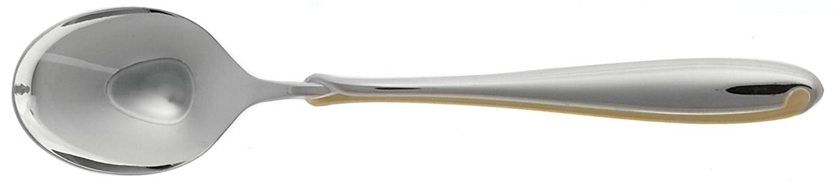 Estasi (Stainless, Gold Accent) Place/Oval Soup Spoon by Mikasa-1