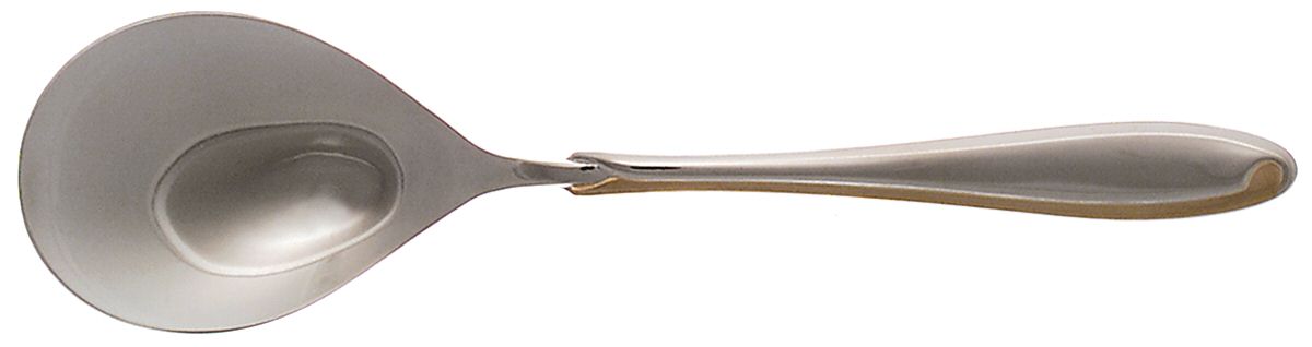 Estasi (Stainless, Gold Accent) Solid Salad Serving Spoon by Mikasa-1