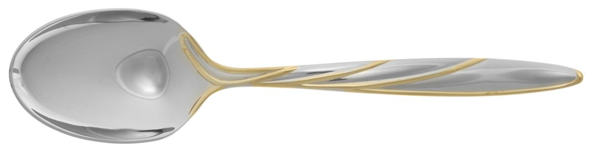 Latitudes Gold (Stainless, Gold Accent) Place/Oval Soup Spoon by Mikasa-1