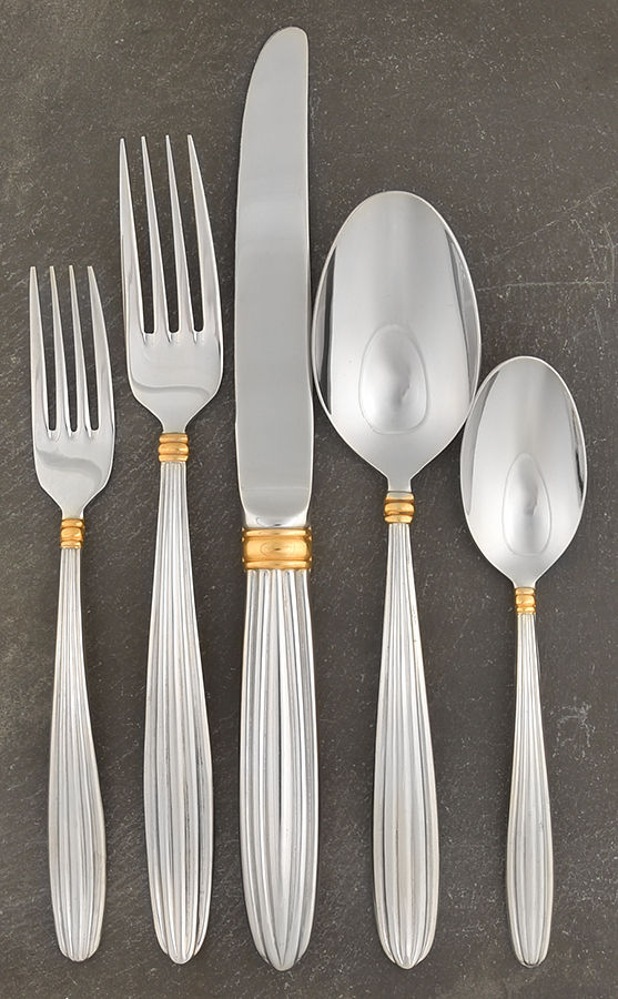 Melodie Gold (Stainless, Gold Accent) 5 Piece Place Setting by Mikasa-1