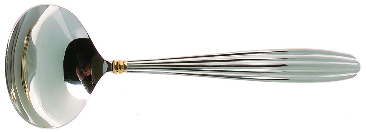 Melodie Gold (Stainless, Gold Accent) Solid Gravy Ladle by Mikasa-1