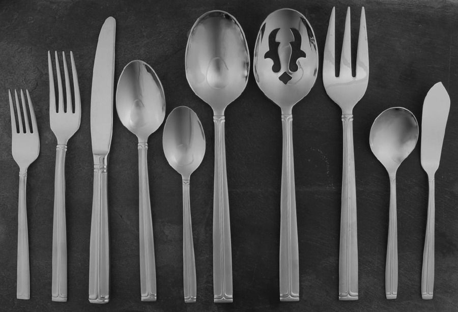 Meridian Satin (Stainless, Frost Handle) 45 Piece Starter Set by Mikasa-1