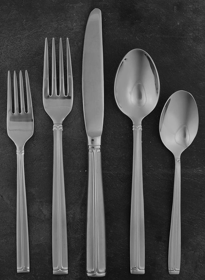Meridian Satin (Stainless, Frost Handle) 5 Piece Place Setting by Mikasa-1