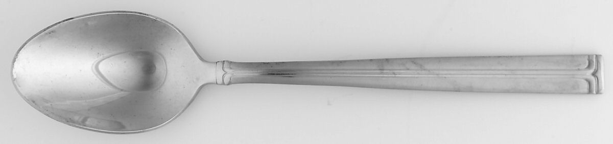 Meridian Satin (Stainless, Frost Handle) Place/Oval Soup Spoon by Mikasa-1