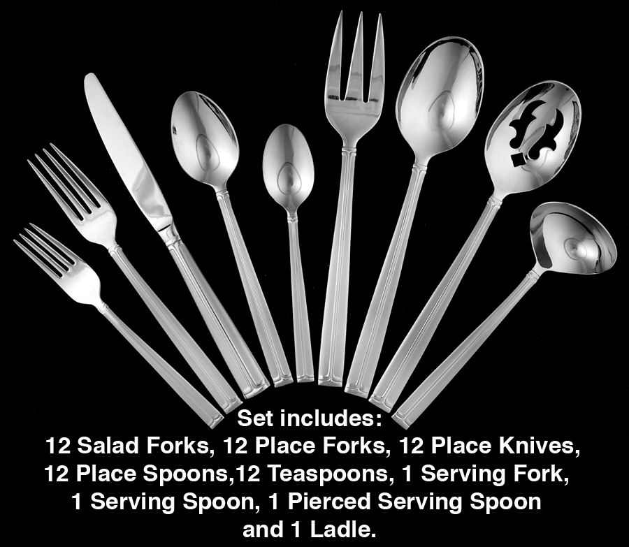 Meridian Satin (Stainless, Frost Handle) 64 Piece Set by Mikasa-1