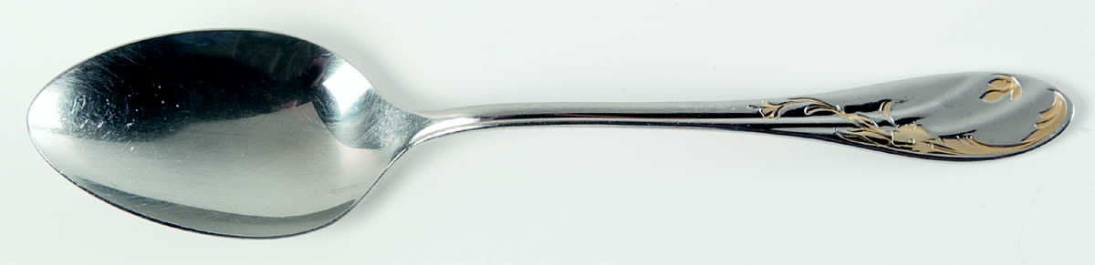 Monticello-Gold Accent (Stainless, Gold Accent) Place/Oval Soup Spoon by Mikasa-1