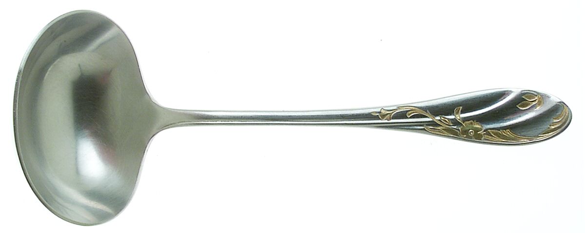 Monticello-Gold Accent (Stainless, Gold Accent) Solid Gravy Ladle by Mikasa-1
