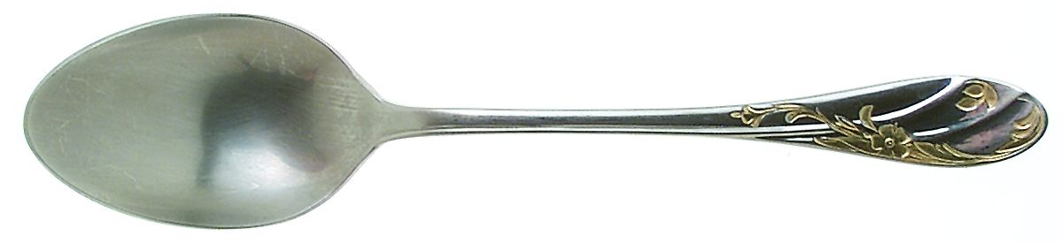 Monticello-Gold Accent (Stainless, Gold Accent) Tablespoon (Serving Spoon) by Mikasa-1