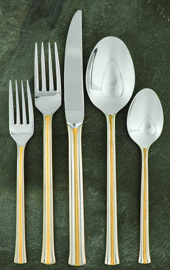 Newport Gold (Stainless, Gold Accent) 5 Piece Place Setting by Mikasa-1