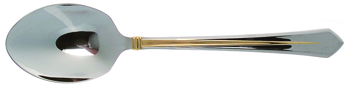 Pinnacle Gold (Stainless, Gold Accent) Tablespoon (Serving Spoon) by Mikasa-1