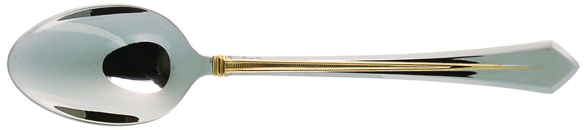 Pinnacle Gold (Stainless, Gold Accent) Place/Oval Soup Spoon by Mikasa-1