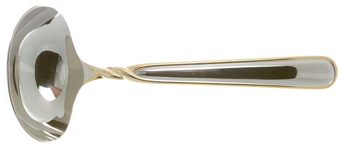 Pirouette (Stainless, Gold Accent) Solid Gravy Ladle by Mikasa-1
