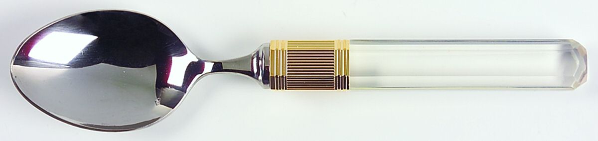 Prisma (Stainless, Clear Handle, Gold Accents) Place/Oval Soup Spoon by Mikasa-1