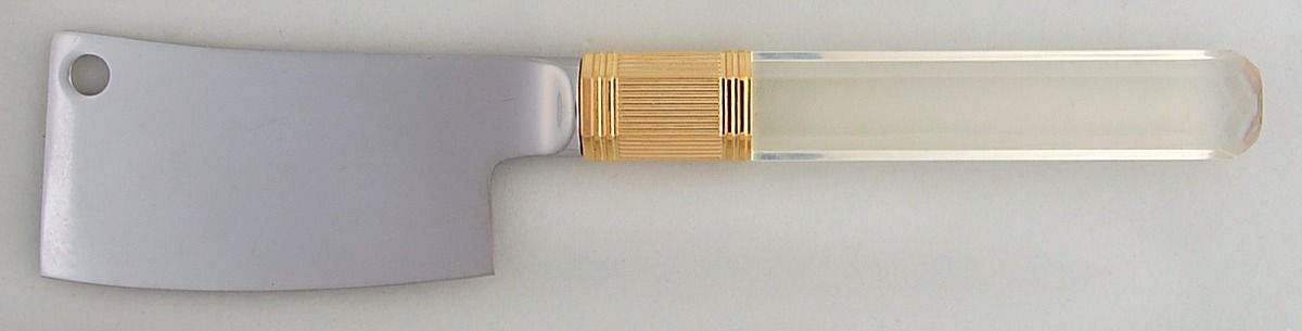 Prisma (Stainless, Clear Handle, Gold Accents) Cheese Cleaver with Stainless Blade by Mikasa-1