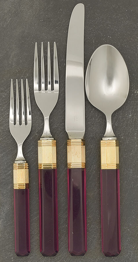 Prisma-Amethyst (Stainless, Gold Accent) 5 Piece Place Setting by Mikasa-1