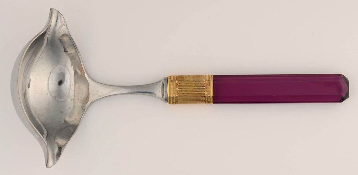 Prisma-Amethyst (Stainless, Gold Accent) Solid Gravy Ladle by Mikasa-1