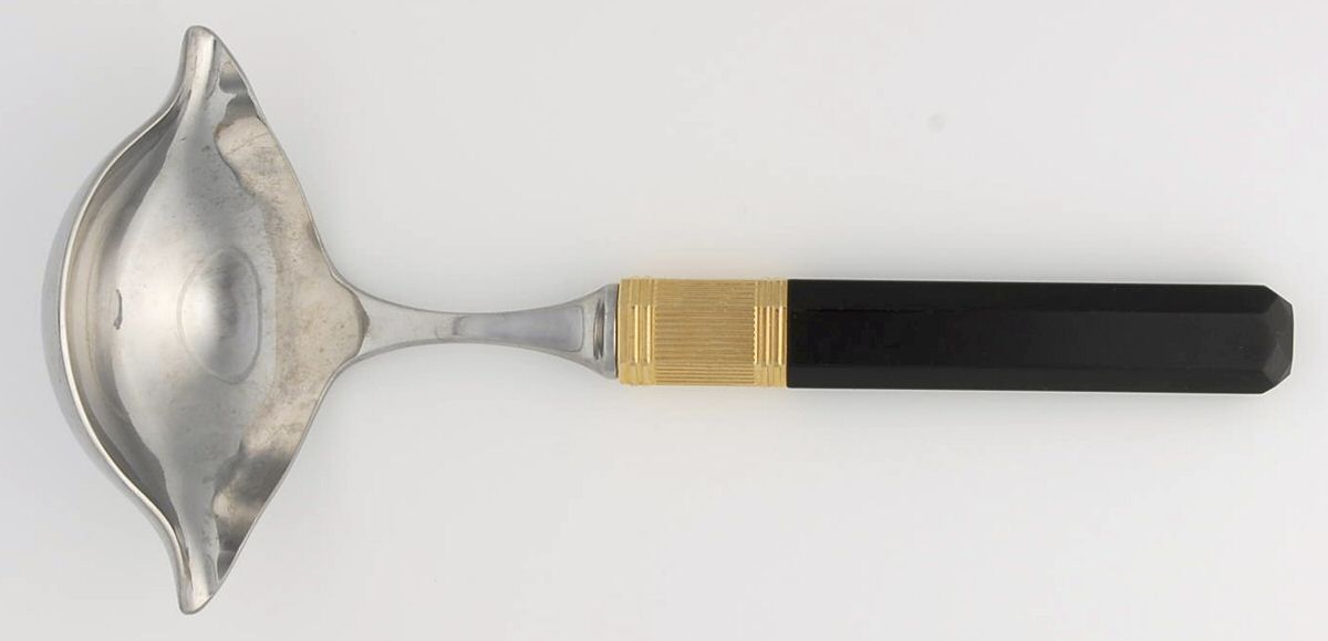 Prisma-Ebony (Stainless, Gold Accent) Solid Gravy Ladle by Mikasa-1