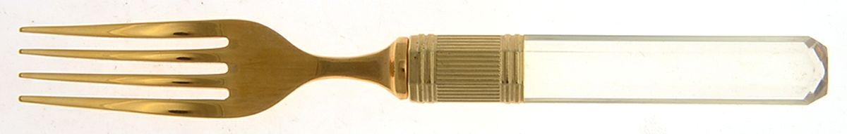 Prisma (Gold Electroplate, Clear) Individual Salad Fork by Mikasa-1