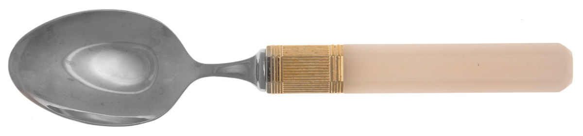 Prisma-Opaline (Stainless, Gold Accent) Place/Oval Soup Spoon by Mikasa-1