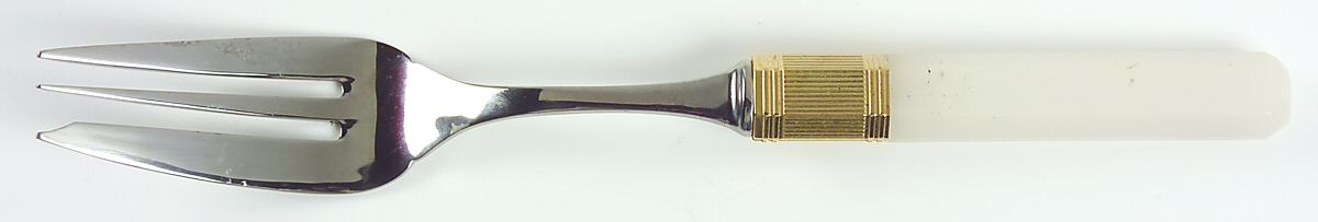 Prisma-Opaline (Stainless, Gold Accent) Large Solid Cold Meat Serving Fork by Mikasa-1
