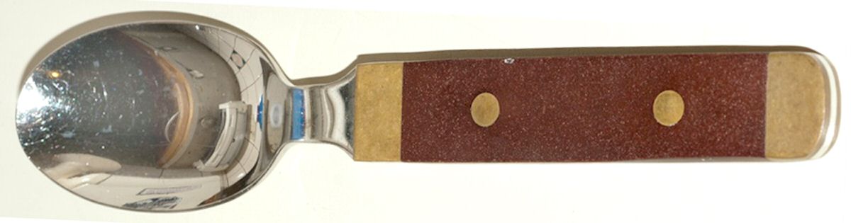 Scandia-Red (Stainless, Gold Accents) Place/Oval Soup Spoon by Mikasa-1