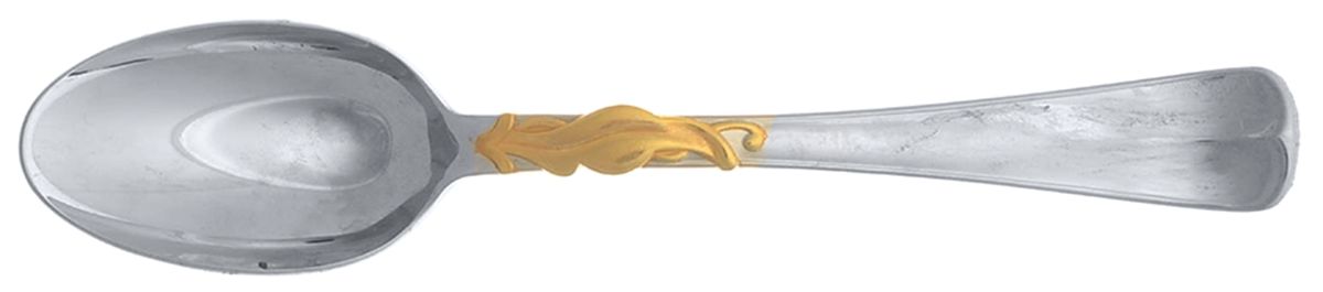 St. Clair Gold (Stainless, Gold Accent) Place/Oval Soup Spoon by Mikasa-1