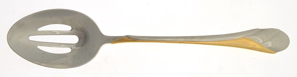 Sweet Pea Gold (Stainless, Gold Accent) Pierced Tablespoon (Serving Spoon) by Mikasa-1