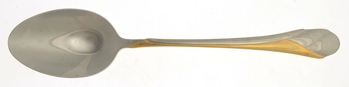 Sweet Pea Gold (Stainless, Gold Accent) Tablespoon (Serving Spoon) by Mikasa-1