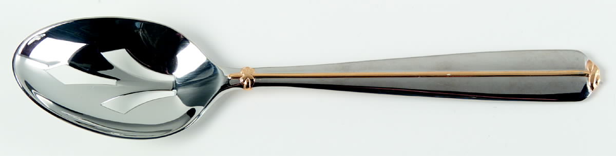 Trapunto D'Oro (Stainless) Pierced Tablespoon (Serving Spoon) by Mikasa-1