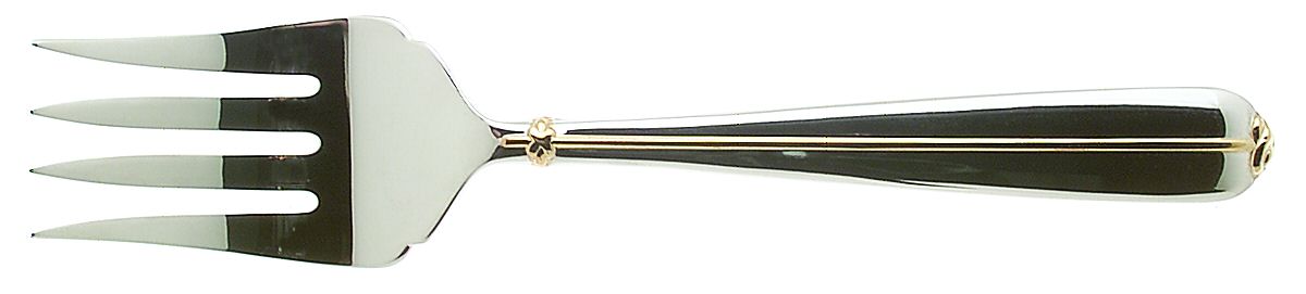 Trapunto D'Oro (Stainless) Medium Solid Cold Meat Serving Fork by Mikasa-1