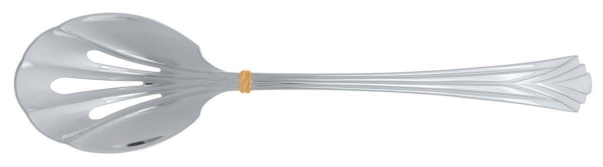 Vista Gold (Stainless, Gold Accent) Pierced Tablespoon (Serving Spoon) by Mikasa-1