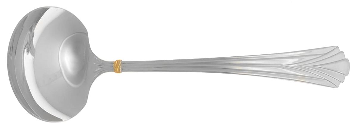 Vista Gold (Stainless, Gold Accent) Solid Gravy Ladle by Mikasa-1