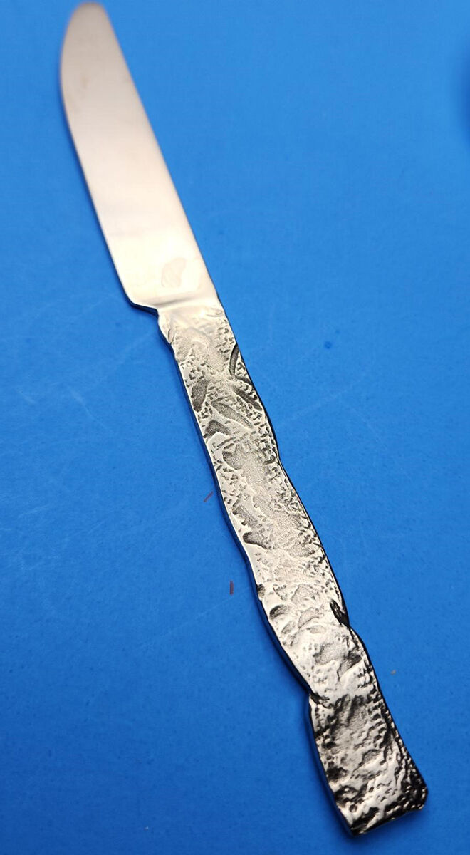 Crumple (Stainles) Flat Handle Butter Spreader by Michael Lloyd-1