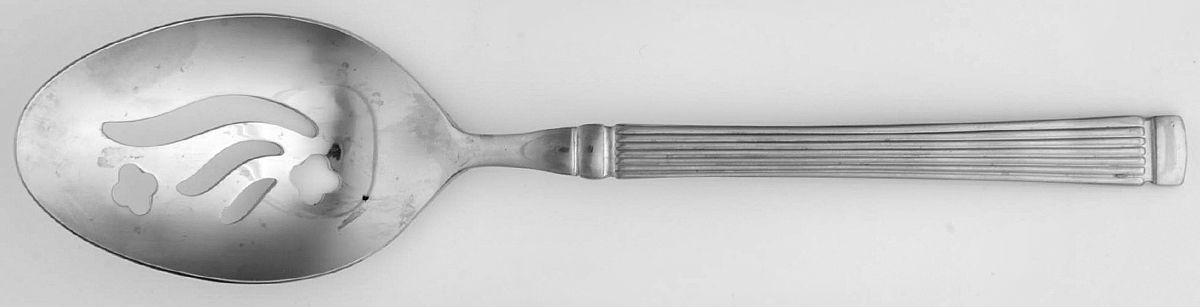 Mandolin (Stainless) Pierced Tablespoon (Serving Spoon) by Michael Lloyd-1