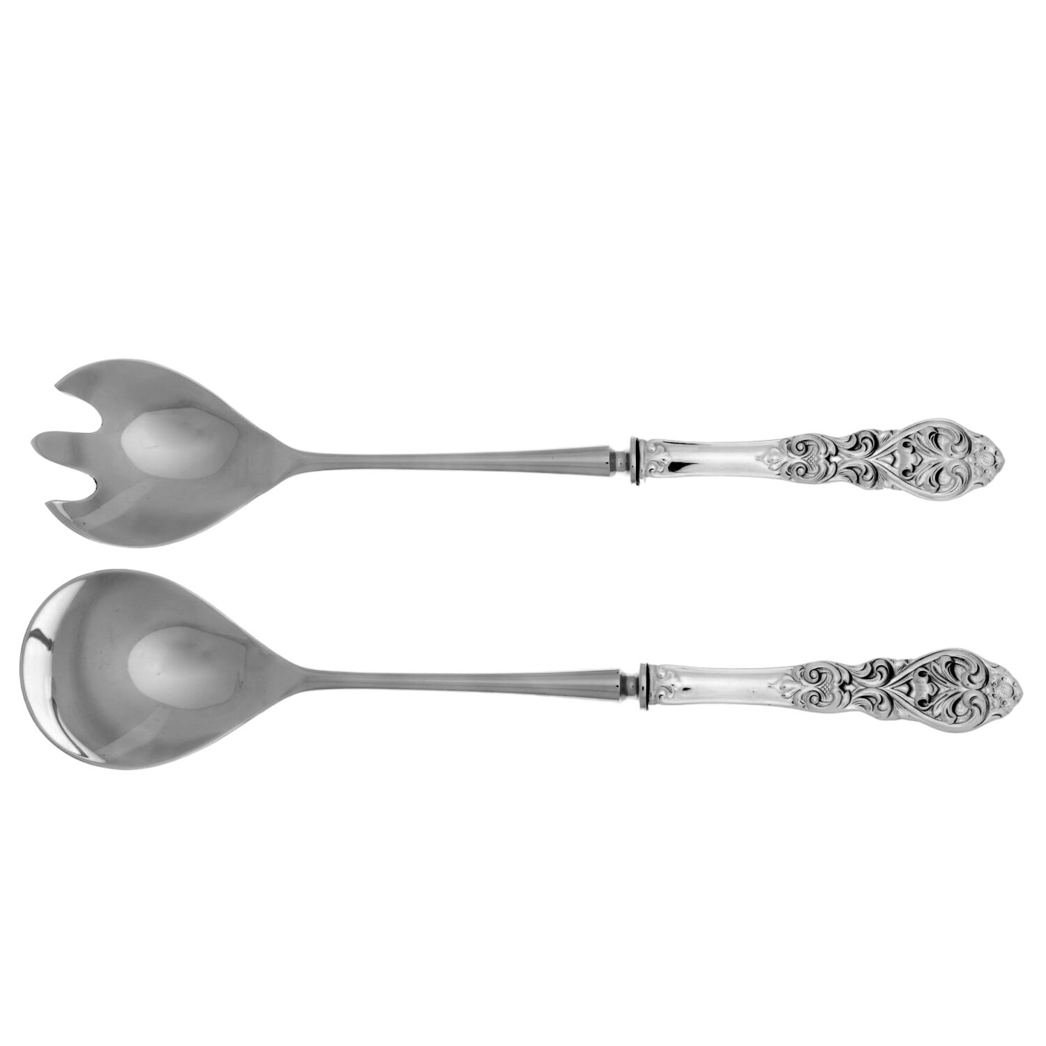 Valdres (Sterling) 2 Pc Salad Set with Stainless Bowl by T H Marthinsen Silver-1