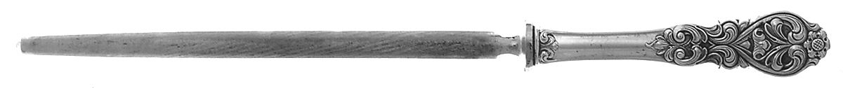 Valdres (Sterling) Large Roast Steel Rod Knife Sharpener by T H Marthinsen Silver-1