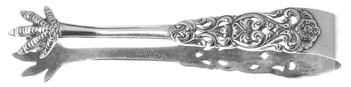 Valdres (Sterling) Sugar Tongs by T H Marthinsen Silver-1