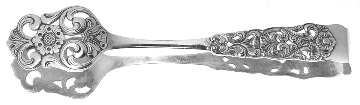 Valdres (Sterling) Large Ice Serving Tongs by T H Marthinsen Silver-1