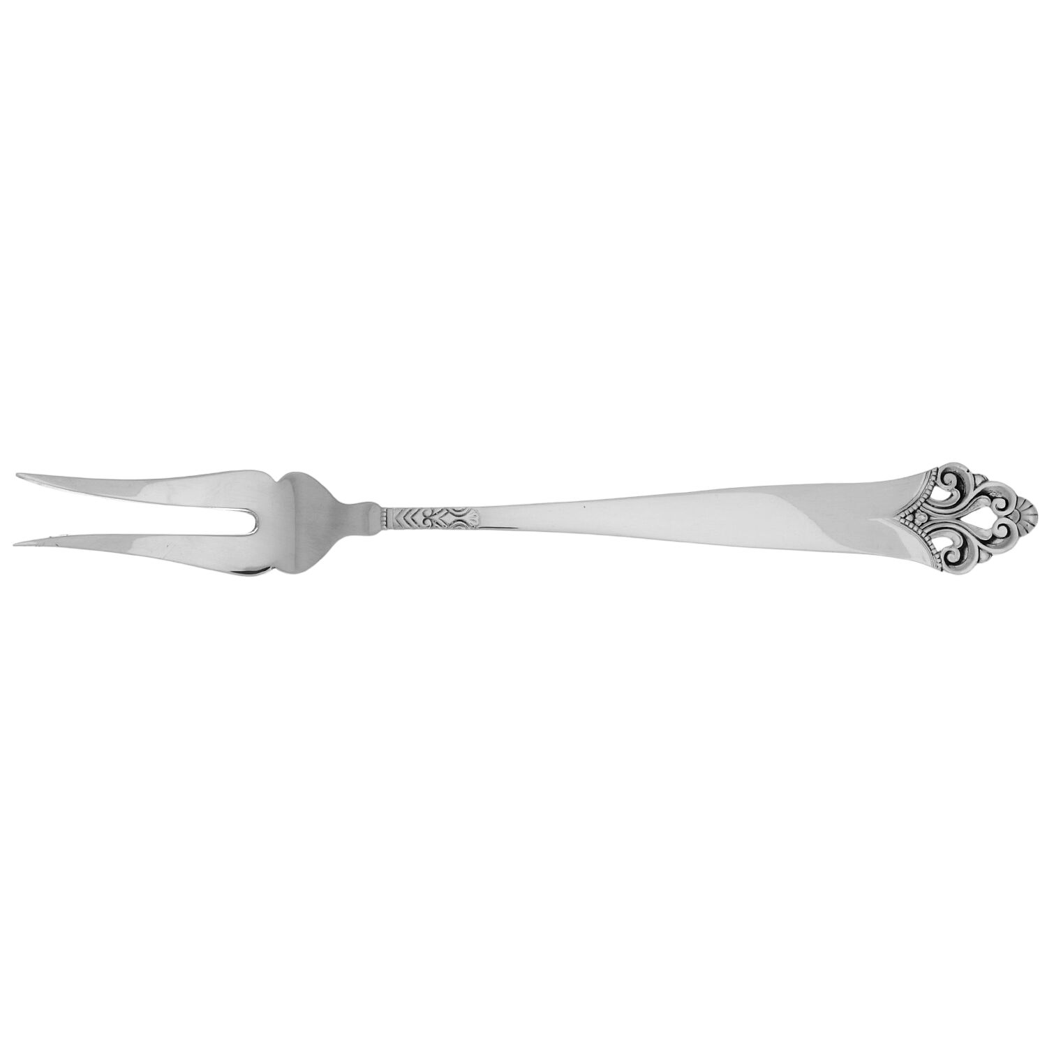 Lillemor (Sterling) Large Solid Cold Meat Serving Fork by T H Marthinsen Silver-1
