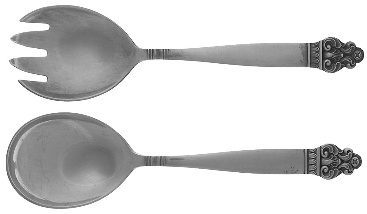 Vidar (Silverplate) (2 Pc) Solid Salad Set by T H Marthinsen Silver-1